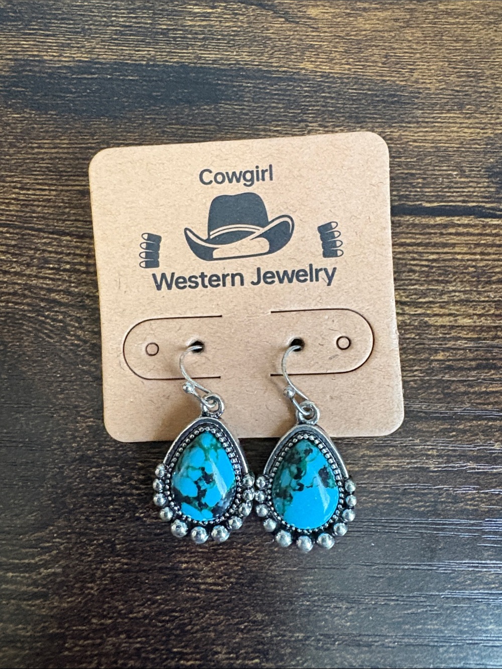 Turquoise Teardrop Dangle Earrings